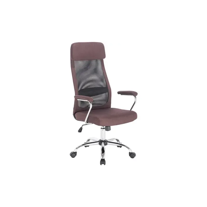 Кресло руководителя Flight EX-540, хром, ткань, сетка, коричневое главное фото