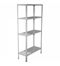 Стеллаж металл BOOMHOUSE (БУМХАУС) в1500*ш750*г300мм, 4 полки, нагрузка на стеллаж до 120 кг, белый, 291419